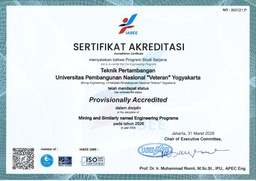 Accreditation of Mining Engineering Study Program
