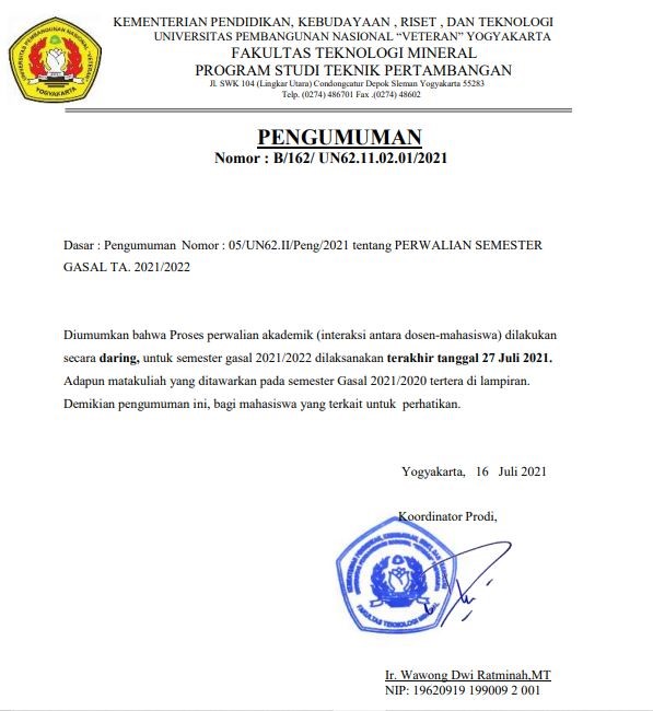 Mining Engineering Study Program